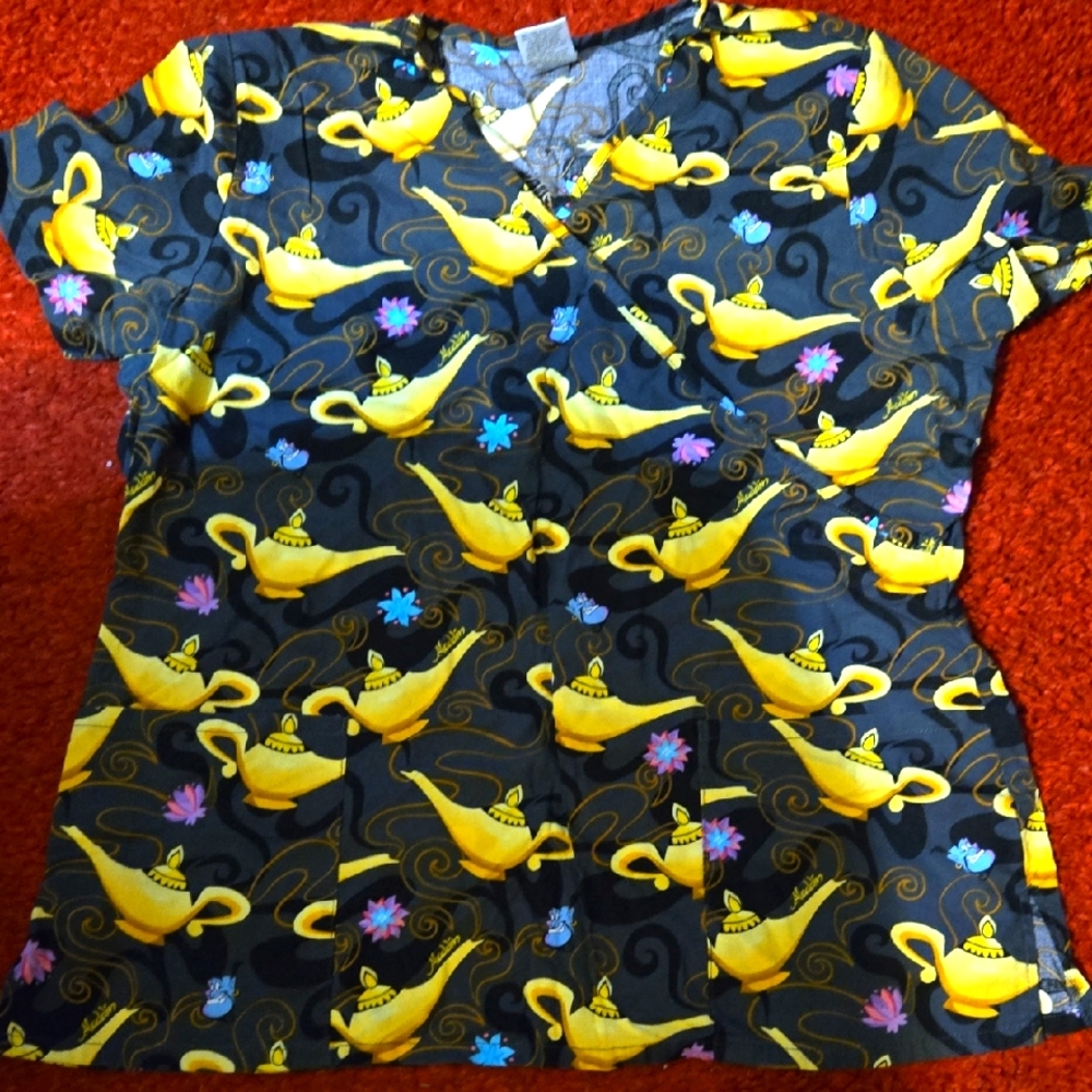 Disney Aladdin Gray and Yellow Scrub